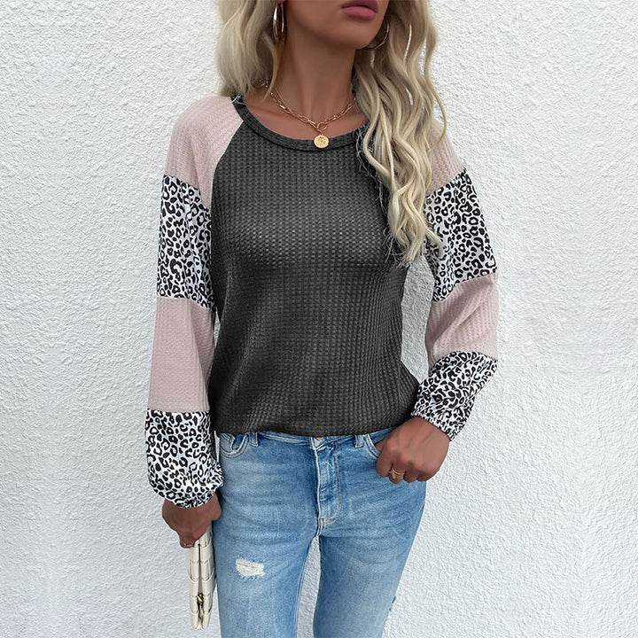 Top à la mode pour femmes avec imprimé animal et élégantes manches bouffantes Levoire