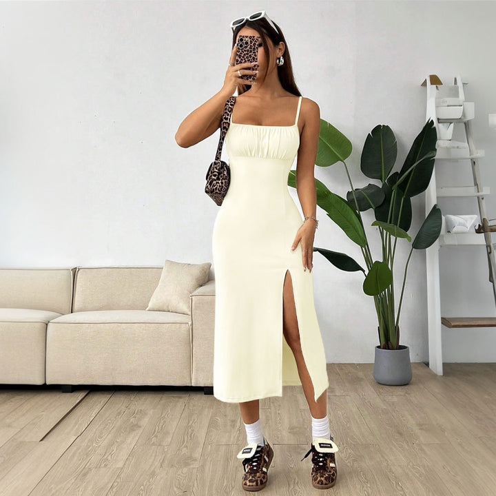 Robe midi pour femmes avec motifs floraux et fente latérale Levoire