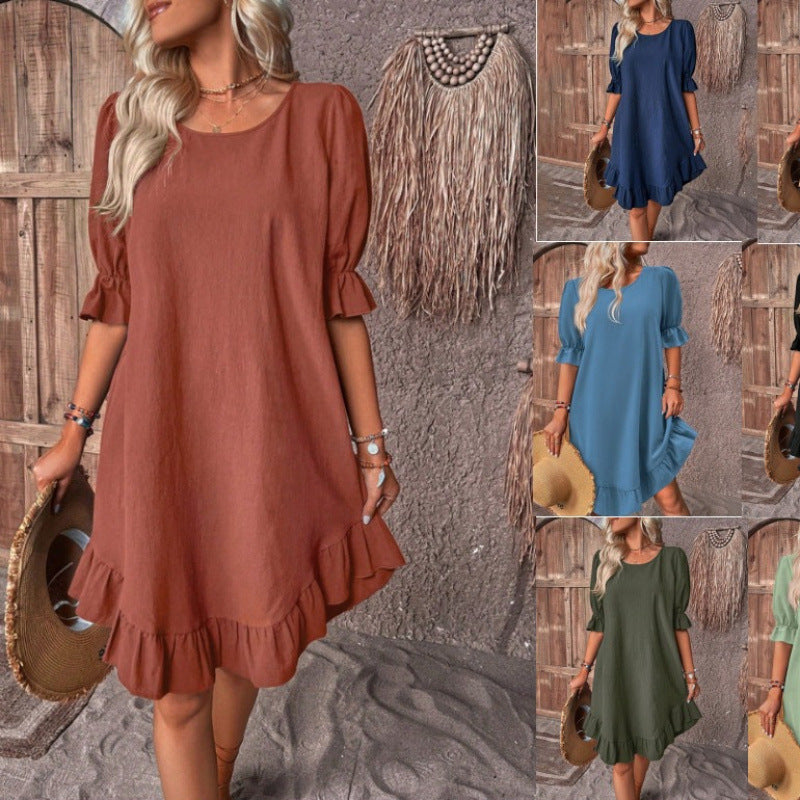 Levoire | Swing ¾-manches Encolure ronde Robe claire