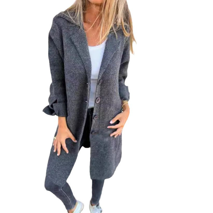 Veste en laine longue élégante pour femmes avec coupe surdimensionnée Levoire