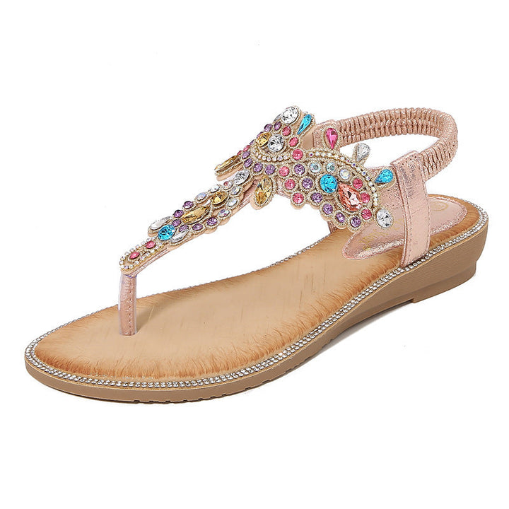 Levoire | Sandales À La Mode Avec Perles Rosa