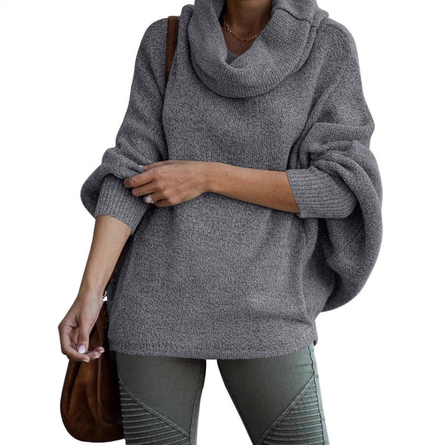 Pull à col roulé décontracté pour femmes avec des manches larges Levoire