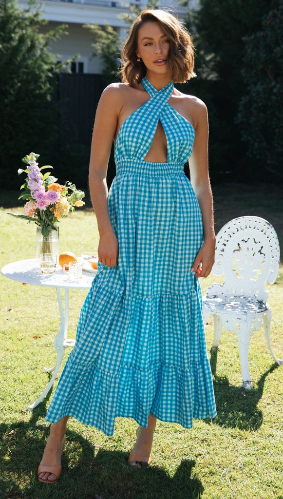 Robe maxi femme avec haut enroulé et ourlet à volants Levoire