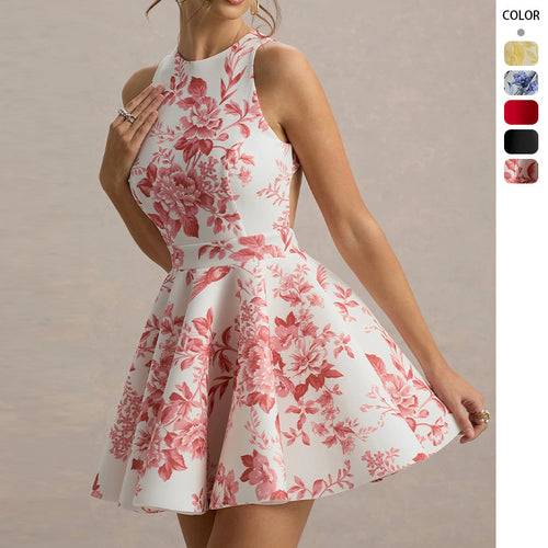 Robe mini de fête pour femmes avec jupe évasée et découpes sophistiquées Levoire