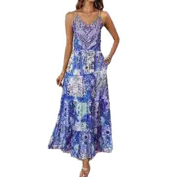Robe maxi femme avec motif floral et poches latérales Levoire