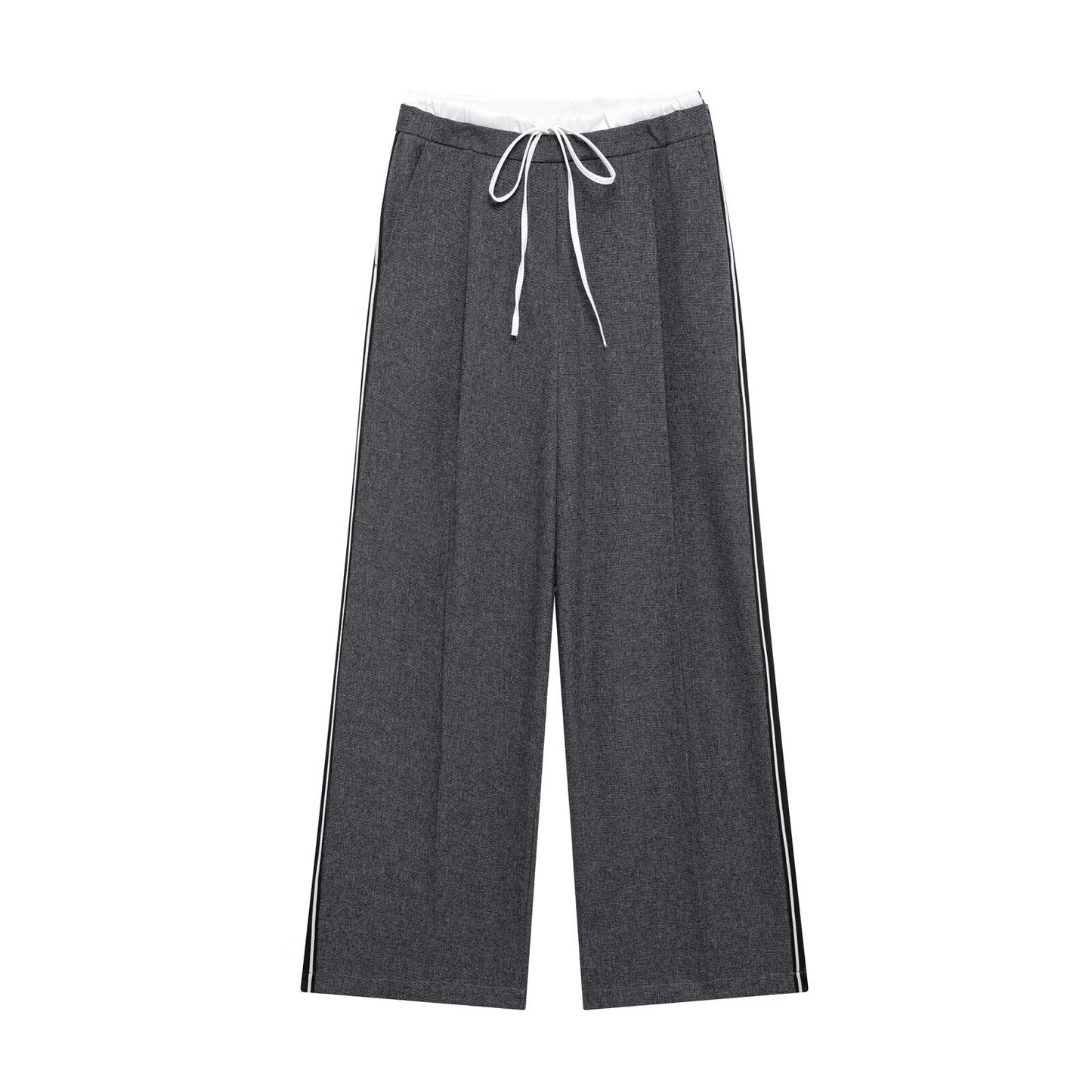 Levoire | unique layered double belt long trousers Gris