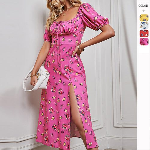 Robe midi à imprimé floral pour femmes Levoire