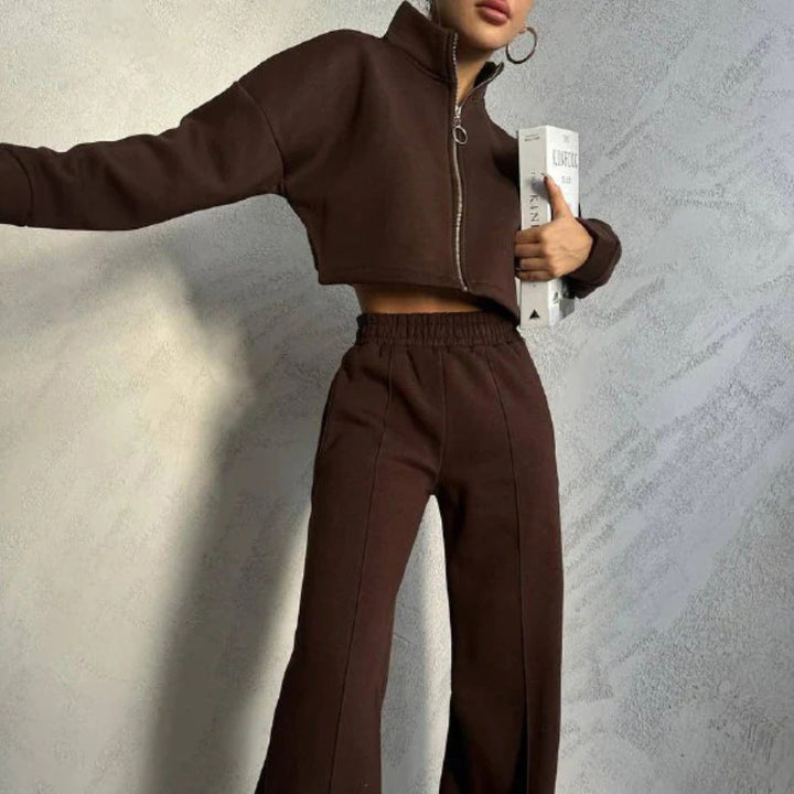Levoire | Sweat-shirt élégant Pantalons décontractés Braun