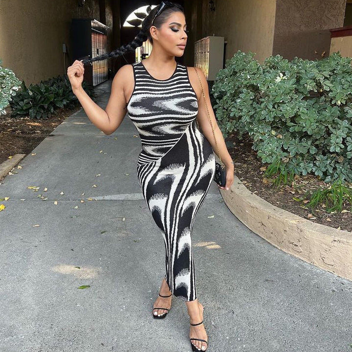 Levoire | Élégant Robe Bodycon Imprimée Slim-Fit