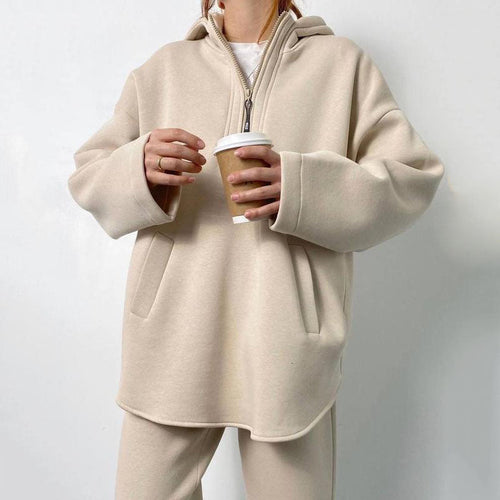 Levoire | Sweat à capuche relaxant central - ensemble deux pièces