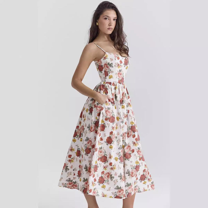Robes maxi pour femmes avec motif floral et silhouette élégante et fluide Levoire
