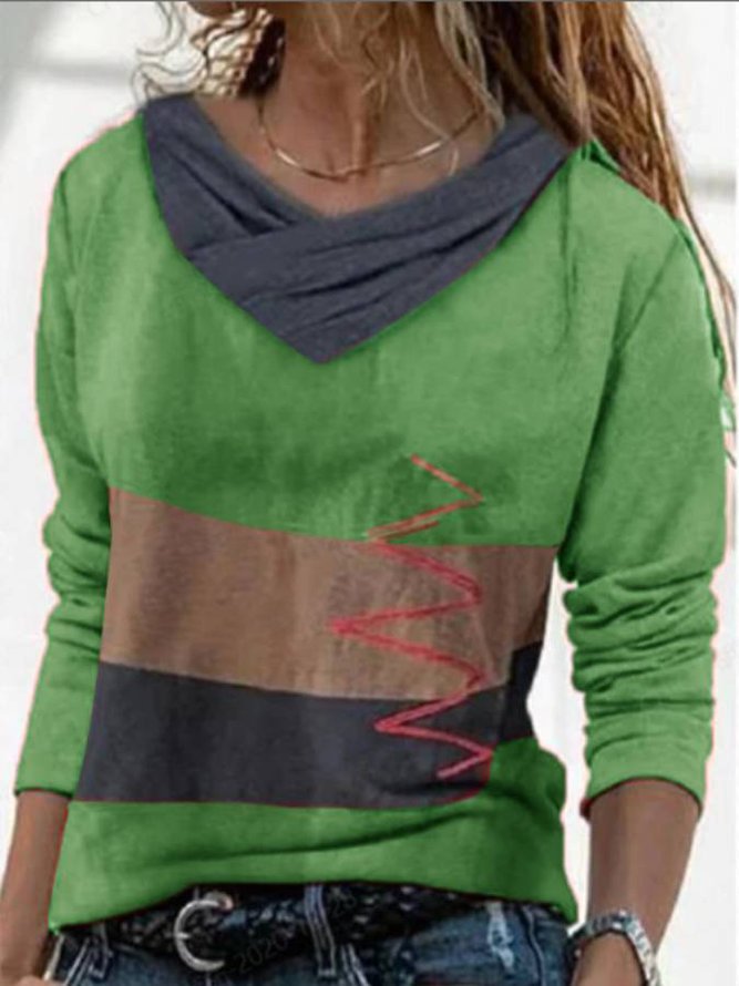 Levoire | F bold hot imprimé col V manches longues slim Vert