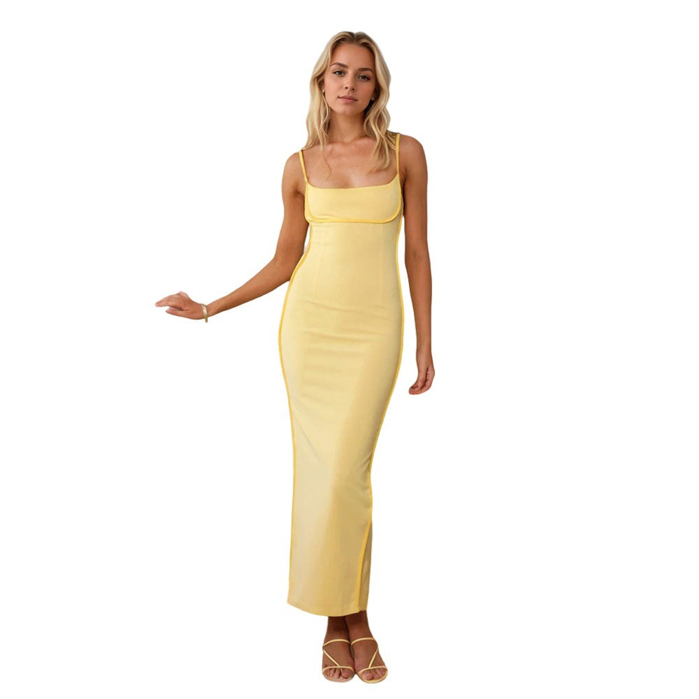 Robe Maxi Couture pour Femmes avec des Bretelles Élégantes et une Coupe Flatteuse pour la Silhouette Levoire
