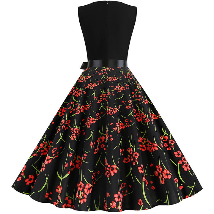 Robe évasée pour femmes avec motif floral et élégant peplum Levoire