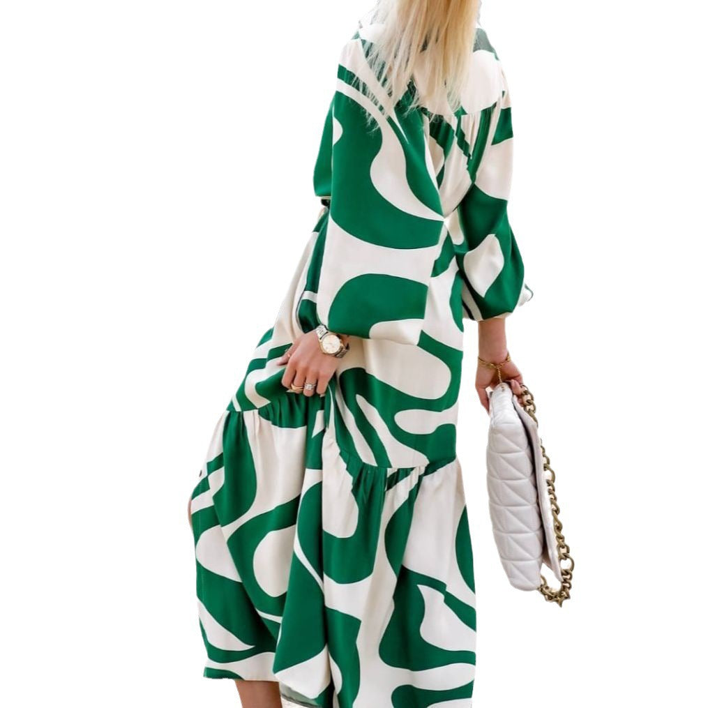 Robe chemise pour femme avec motif graphique et ceinture à la taille Levoire