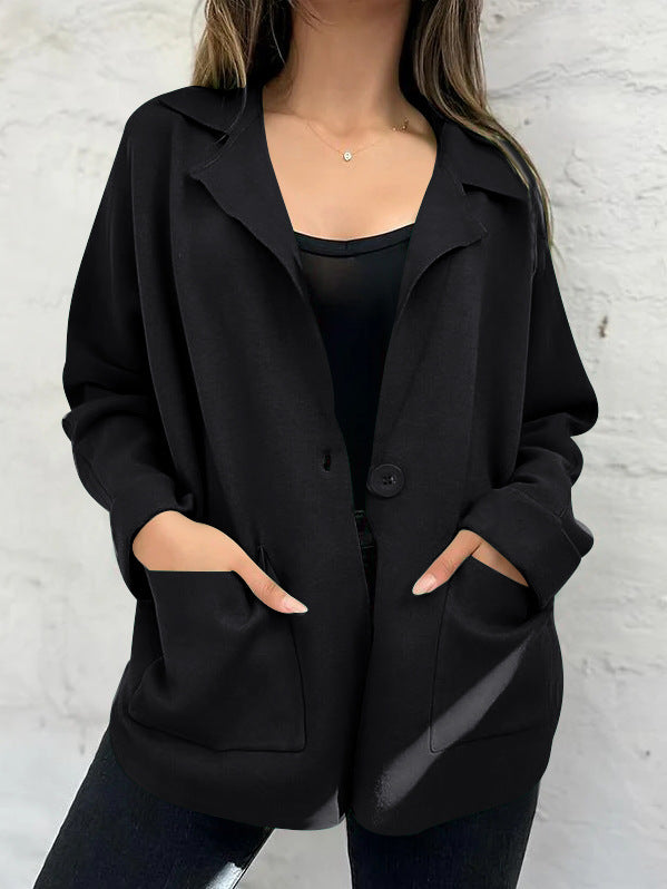 Veste blazer surdimensionnée pour femmes avec poches pratiques et coupe décontractée Levoire