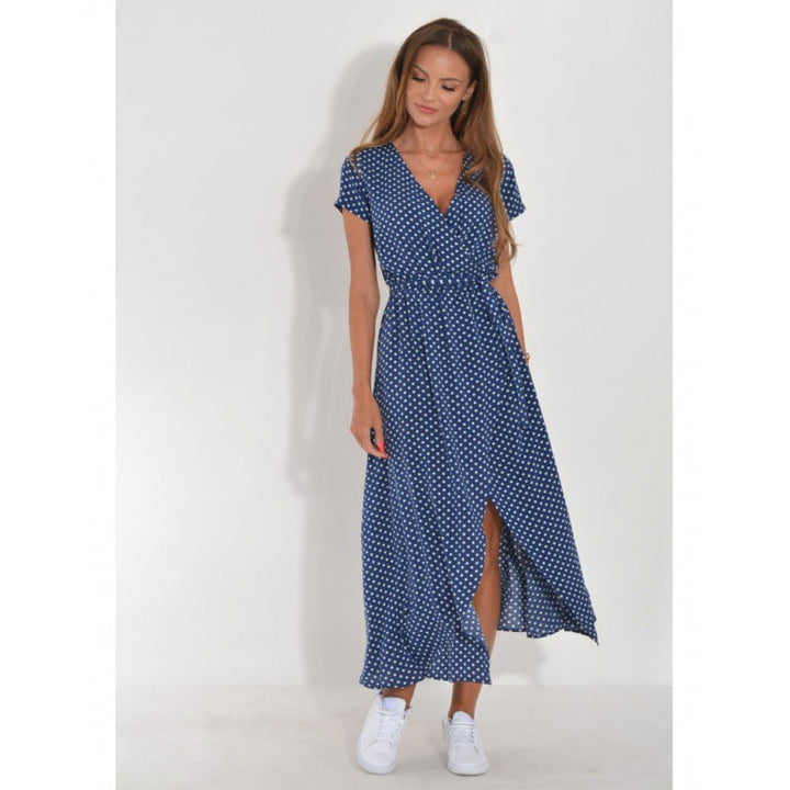 Levoire | Robe Maxi Vivante Avec Motif Floral Bleu