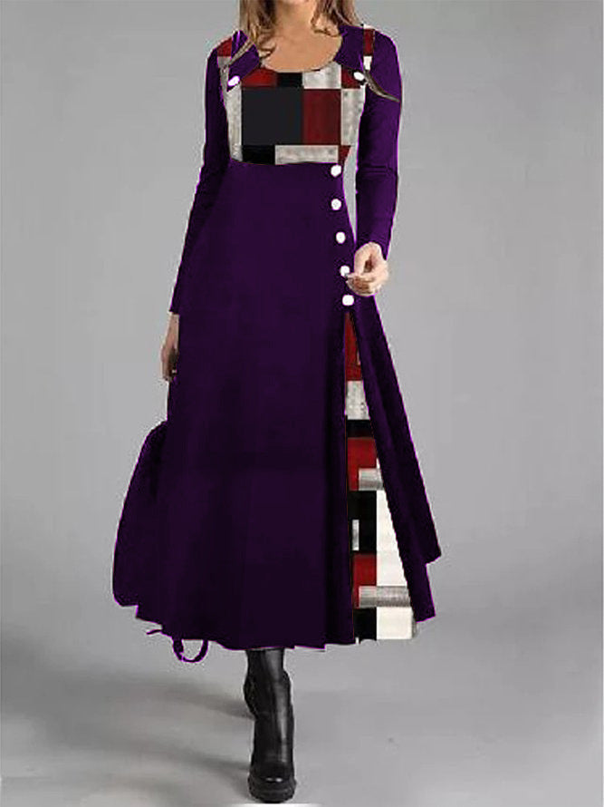 Levoire | Tendance, meilleur vendeur, robe à manches longues avec élément de couleur Violet