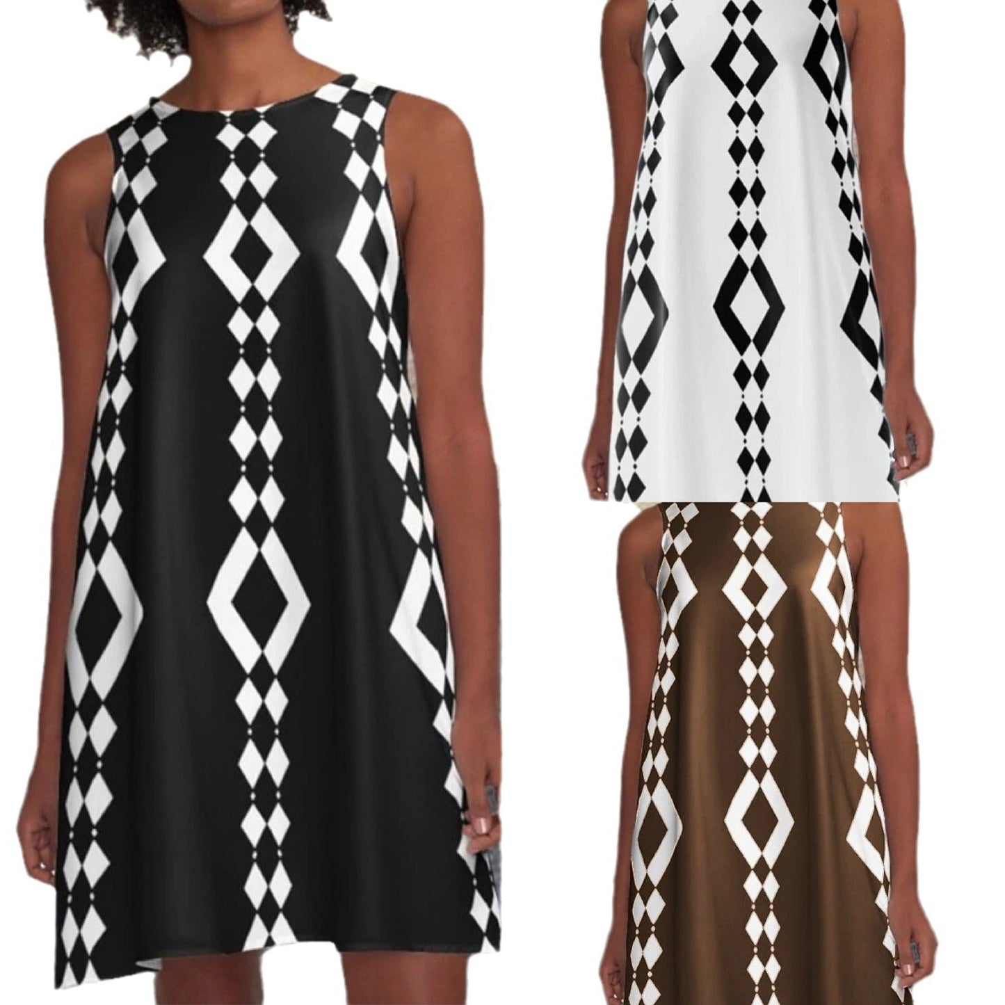 Levoire | Jupes mi-longue A-line sans manches imprimée élégante