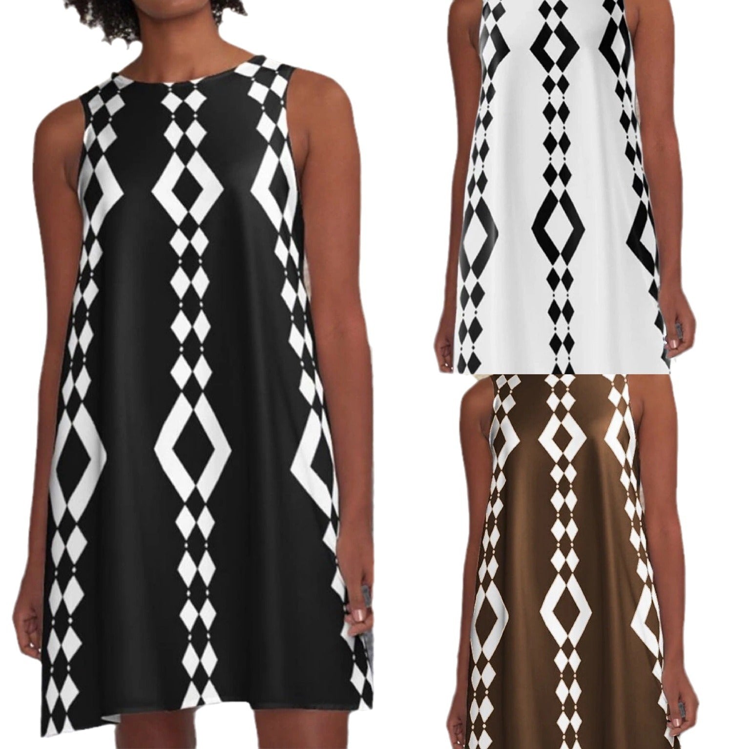 Levoire | Jupes mi-longue A-line sans manches imprimée élégante