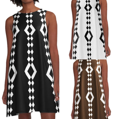 Levoire | Jupes mi-longue A-line sans manches imprimée élégante