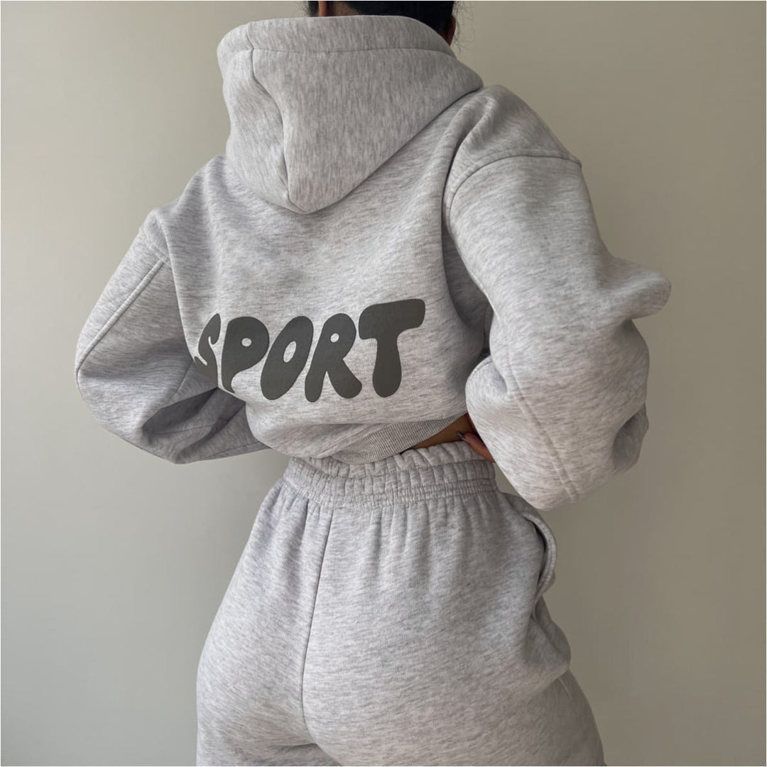 Levoire | Ensemble de Sport à Imprimé Huppari-Tendu-Tendance à Deux Pièces