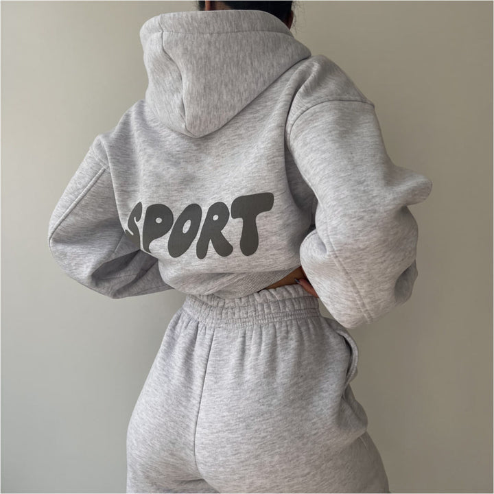 Levoire | Ensemble de Sport à Imprimé Huppari-Tendu-Tendance à Deux Pièces