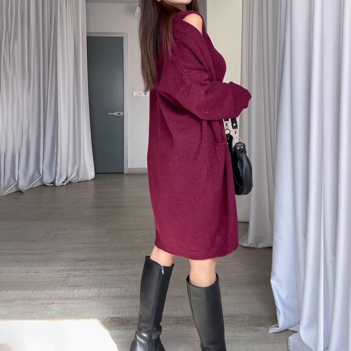 Manteau en tricot pour femmes avec une coupe moderne surdimensionnée et des poches pratiques Levoire