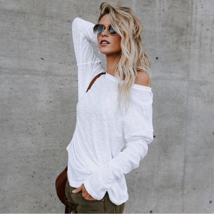 T-shirt femme oversize avec coupe asymétrique et design décontracté Levoire