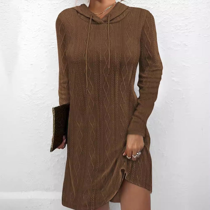Robe hoodie femme avec motif en tricot texturé et fente latérale Levoire