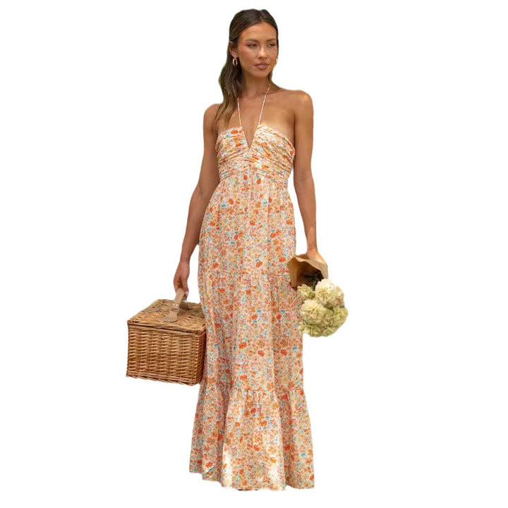 Robe maxi femme avec des motifs floraux Levoire
