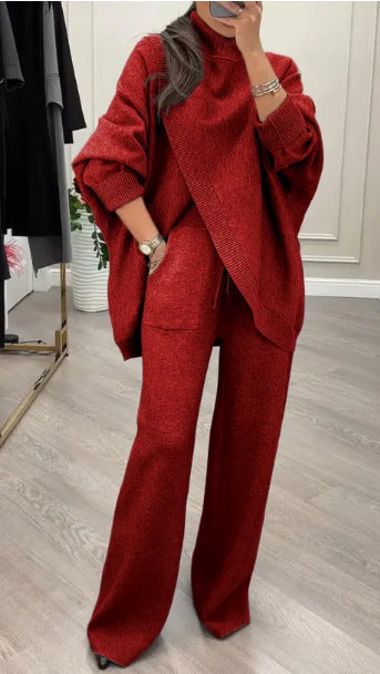 Ensemble de Pull en Tricot pour Femme et Pantalon Ample Levoire