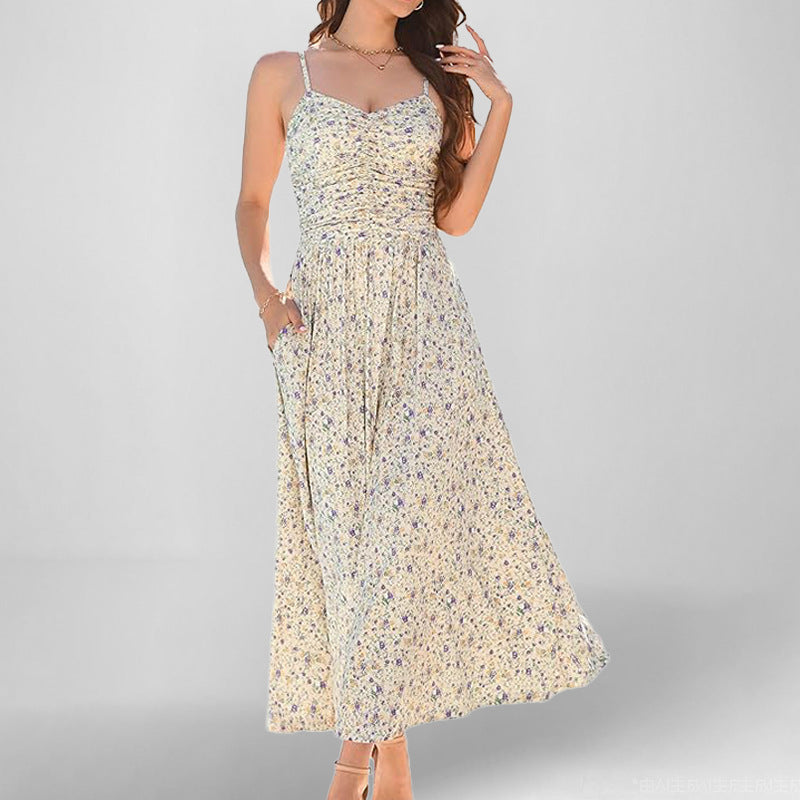 Robe maxi femme avec fines bretelles et poches latérales pratiques Levoire