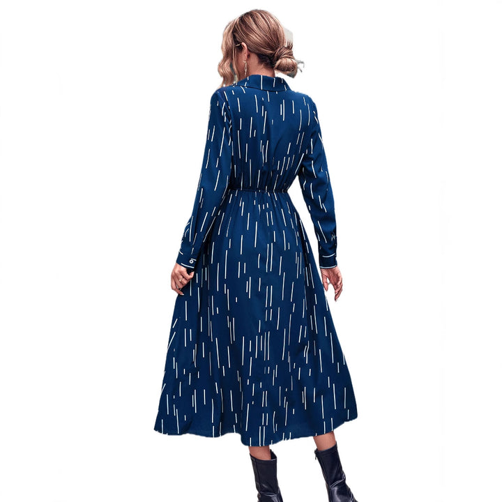 Robe midi pour femmes avec un col élégant et une taille élastique Levoire