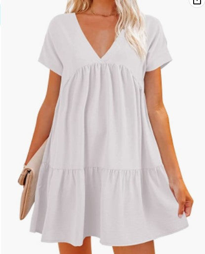Robe femme à col en V avec un ourlet large et flottant Levoire