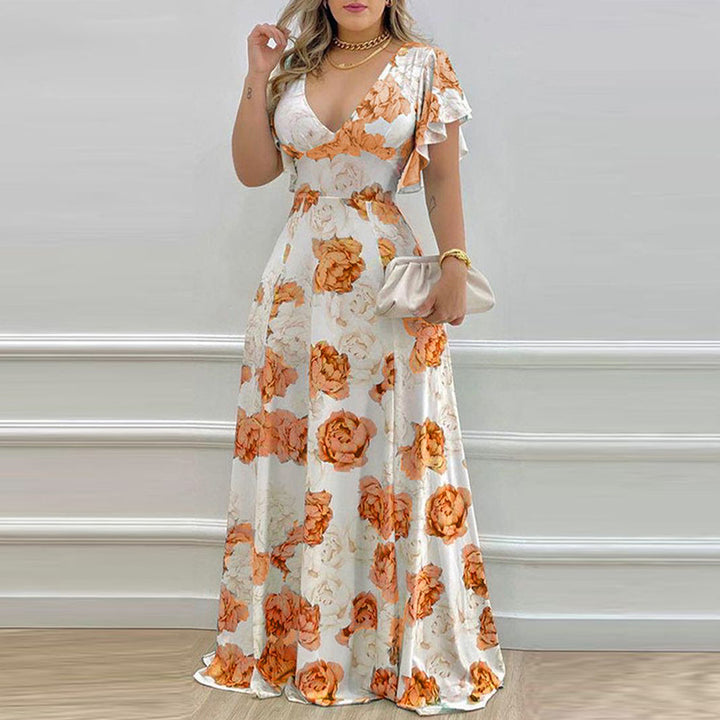 Robe maxi femme avec motif floral romantique Levoire