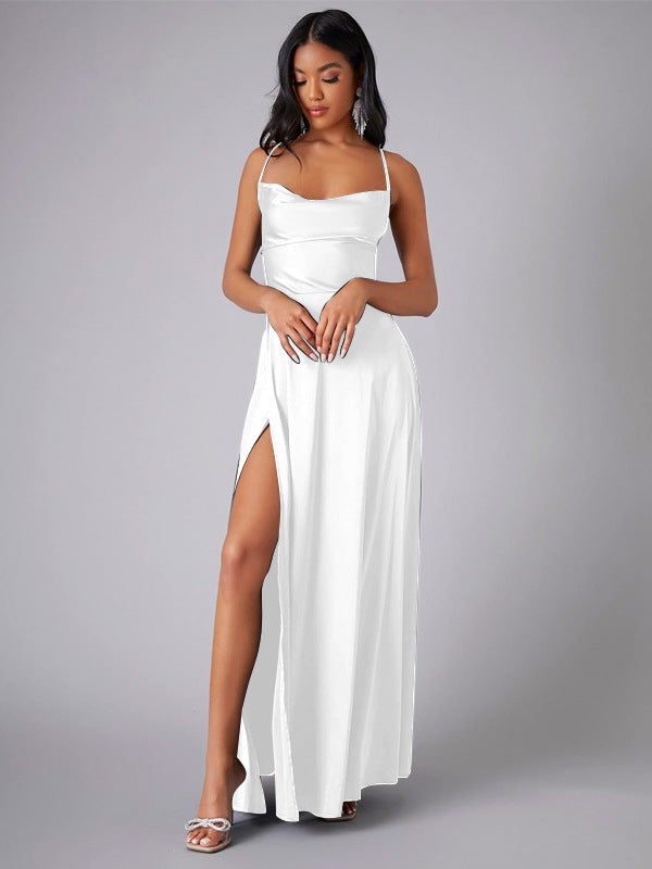 Levoire | Robe Longue Taille Haute Sans Bretelles Élégante Blanc