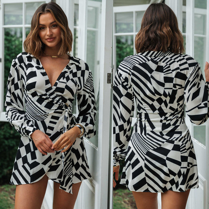 Robe portefeuille pour femmes avec motif graphique Levoire