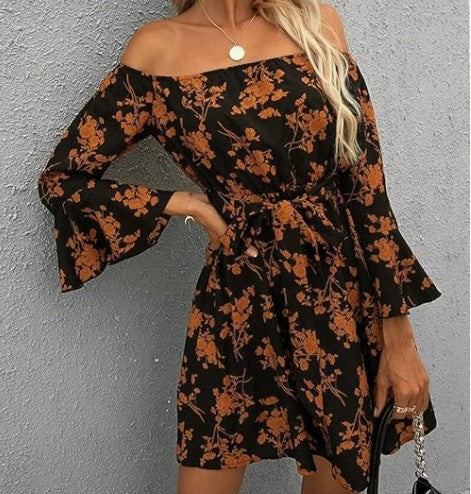 Robe femme décolletée avec motif coloré Levoire
