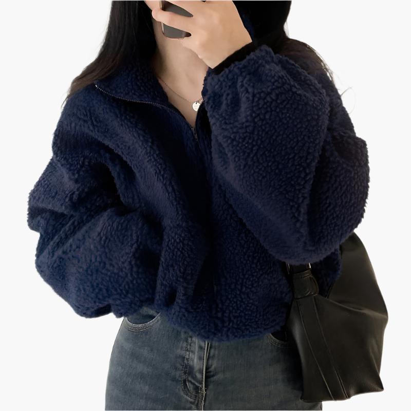 Levoire | Veste Zippée En Polaire Chaude À Manches Longues Renforcée Avec Poches Bleu