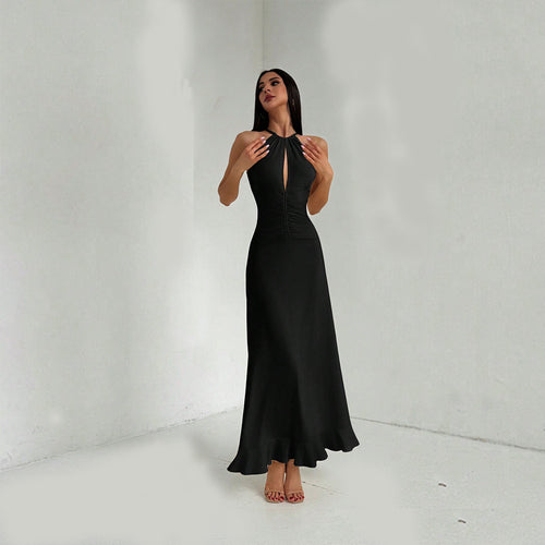 Robe maxi pour femmes avec un élégant décolleté en trou de serrure et un ourlet fluide Levoire