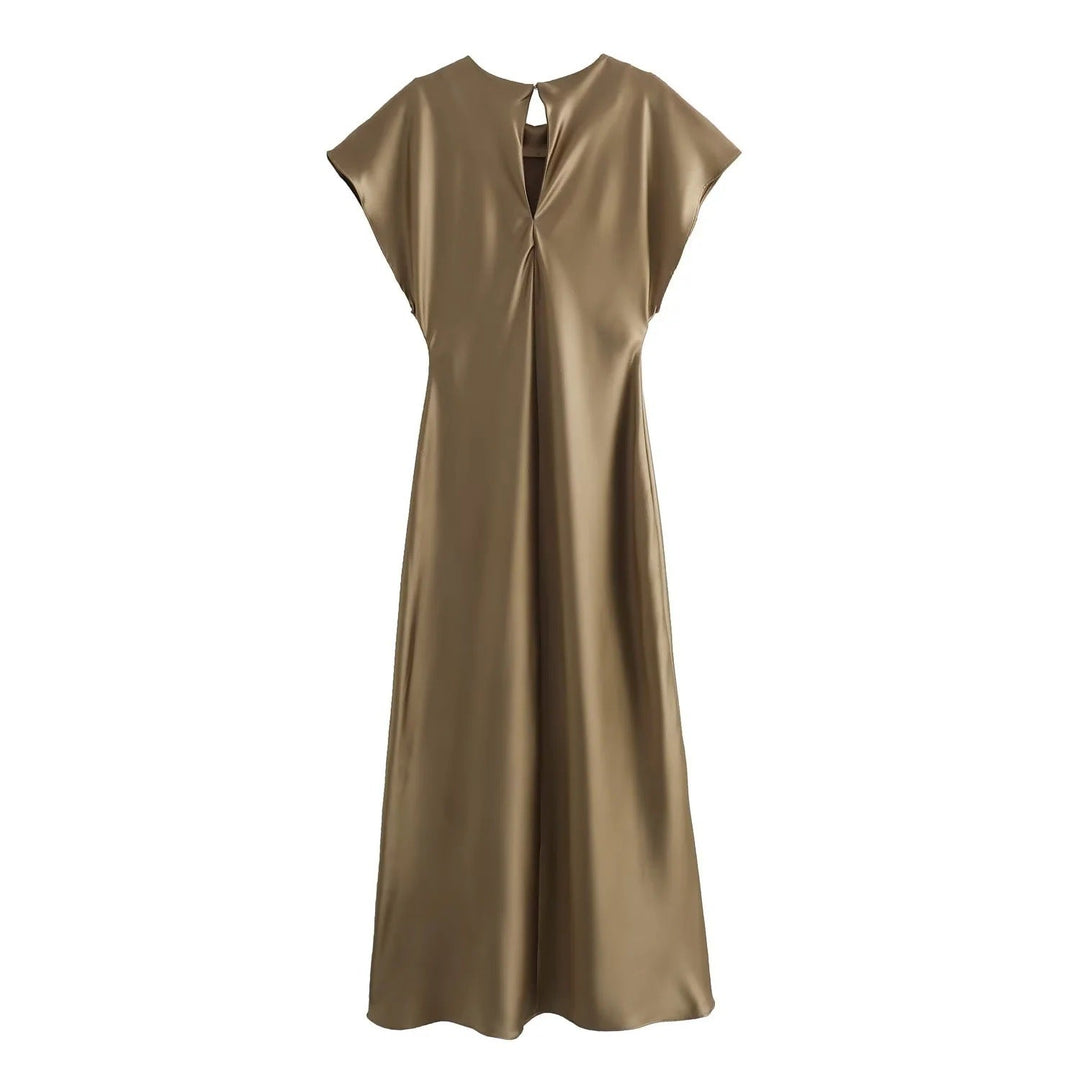 Levoire | Éblouissante robe midi sans manches à finition satinée