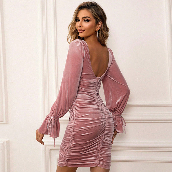 Levoire | Robe courte unicolore en velours doux