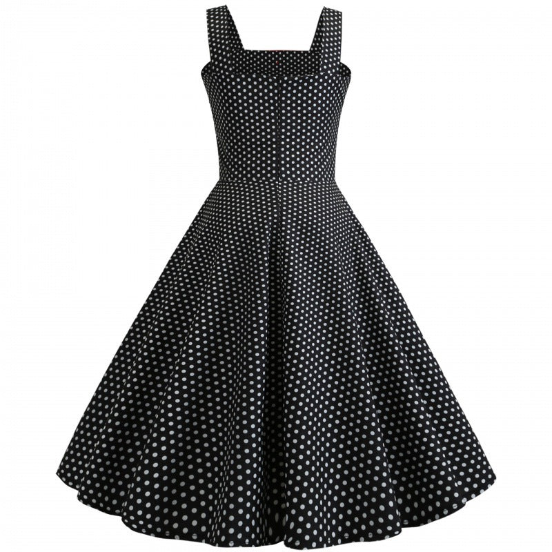 Robe Swing à Pois Vintage pour Femmes Levoire