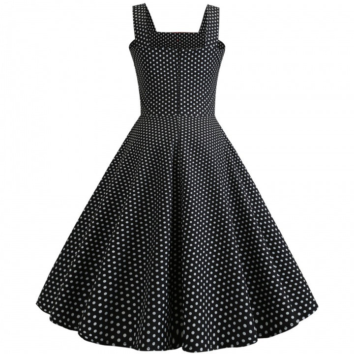 Robe Swing à Pois Vintage pour Femmes Levoire
