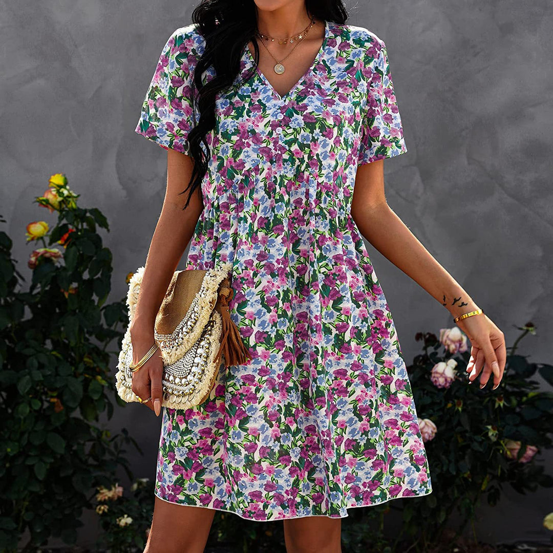 Robe shift femme avec découpe florale et décolleté en V Levoire