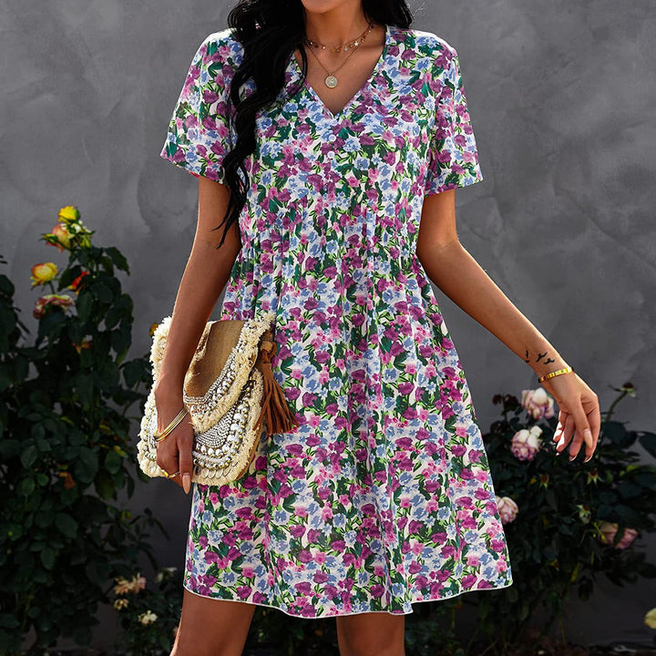 Robe shift femme avec découpe florale et décolleté en V Levoire