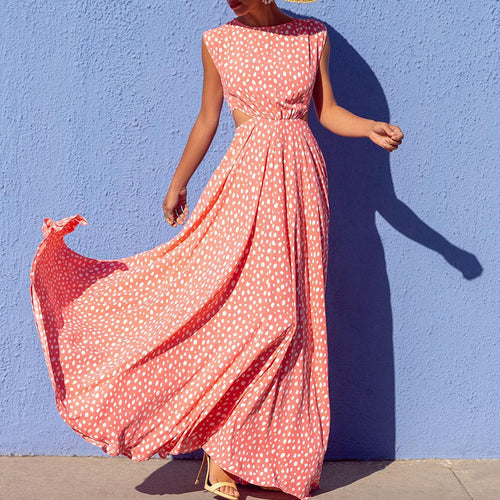 Robe maxi pour femmes avec une coupe élégante, longueur sol et découpe latérale Levoire
