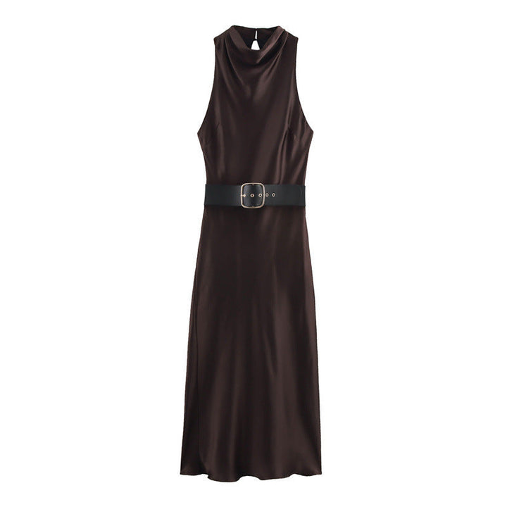 Levoire | Robe élegante en satin à ceinture