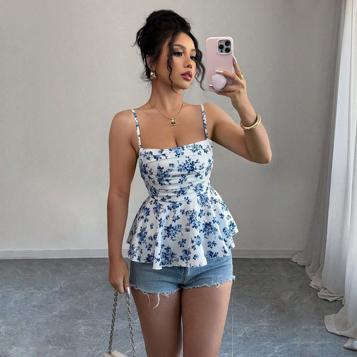 Blouse élégante pour femme avec design floral et coupe peplum Levoire